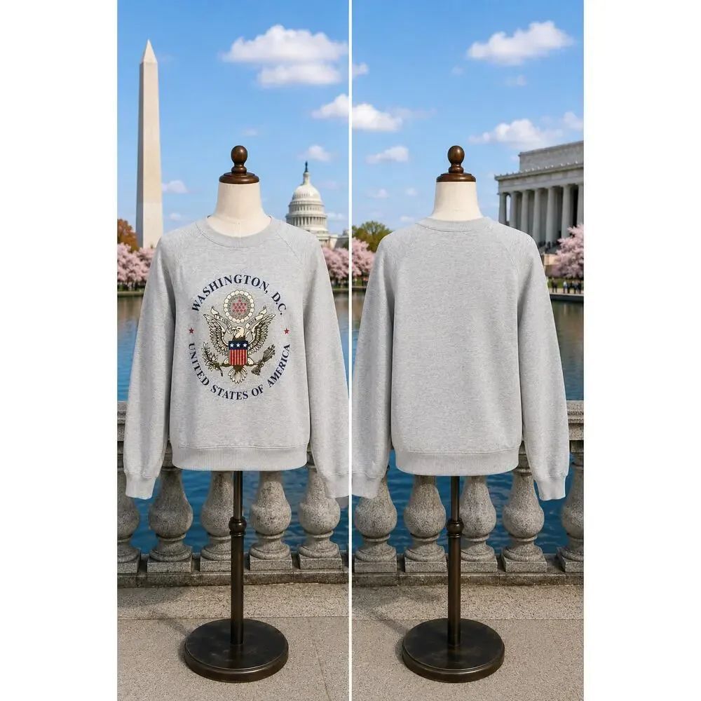 Vintage Washington DC USA Crewneck Sweatshirt XL Made In USA FOTL